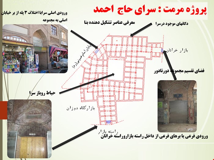 پاورپوینت پروژه مرمت سرای حاج احمد ۶۳ اسلاید