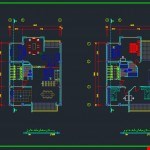 نقشه اتوکدی ساختمان ۳ طبقه مسکونی + پرسپکتیو ساختمان – نقشه ساختمان ۳ طبقه